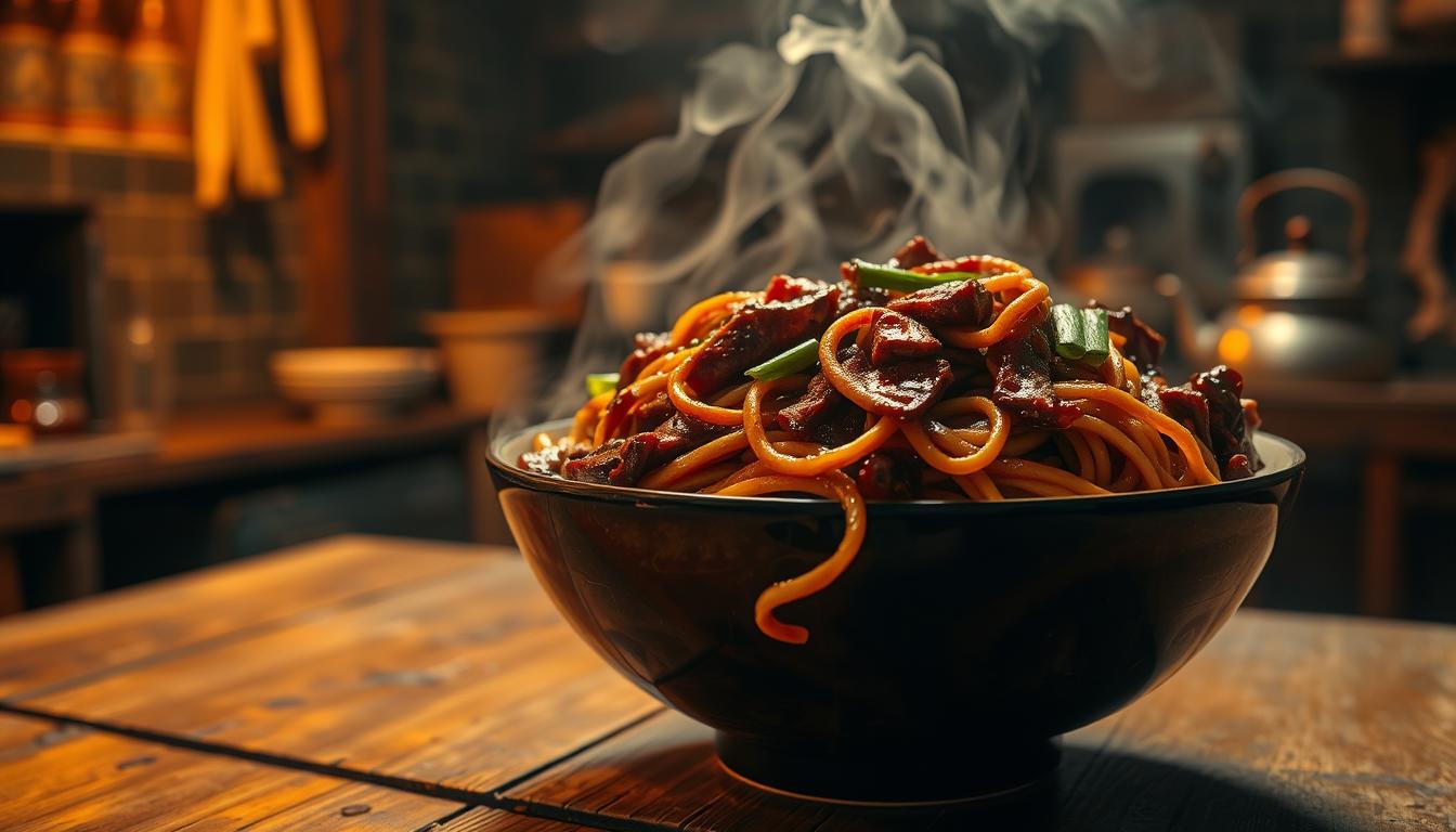 Sticky Beef Noodles