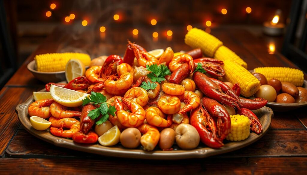 Serving Cajun Seafood Boil Cajun Low Country Boil Recipe