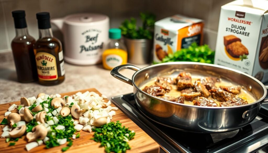beef stroganoff preparation Skillet Stroganoff Ground Beef