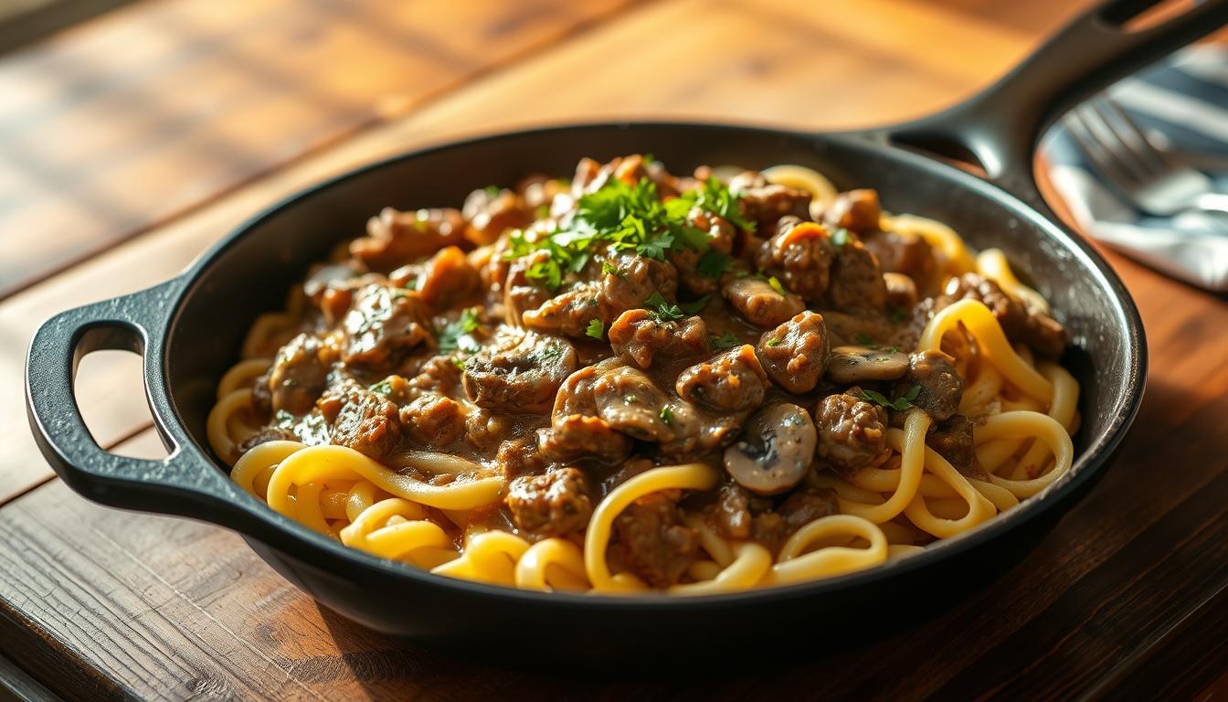 One-Pan Beef Stroganoff