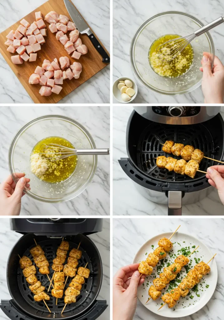Garlic parmesan chicken skewers