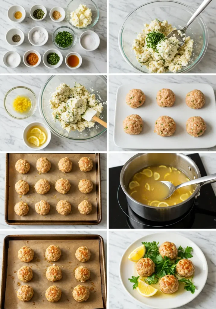 Lemon Chicken Ricotta Meatballs
