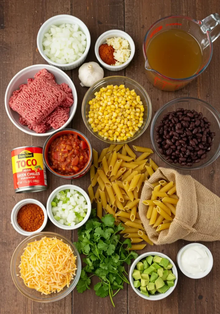 One Pot Cheesy Taco Pasta