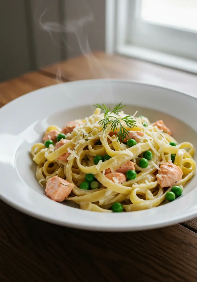 Pasta with Salmon Peas Recipe