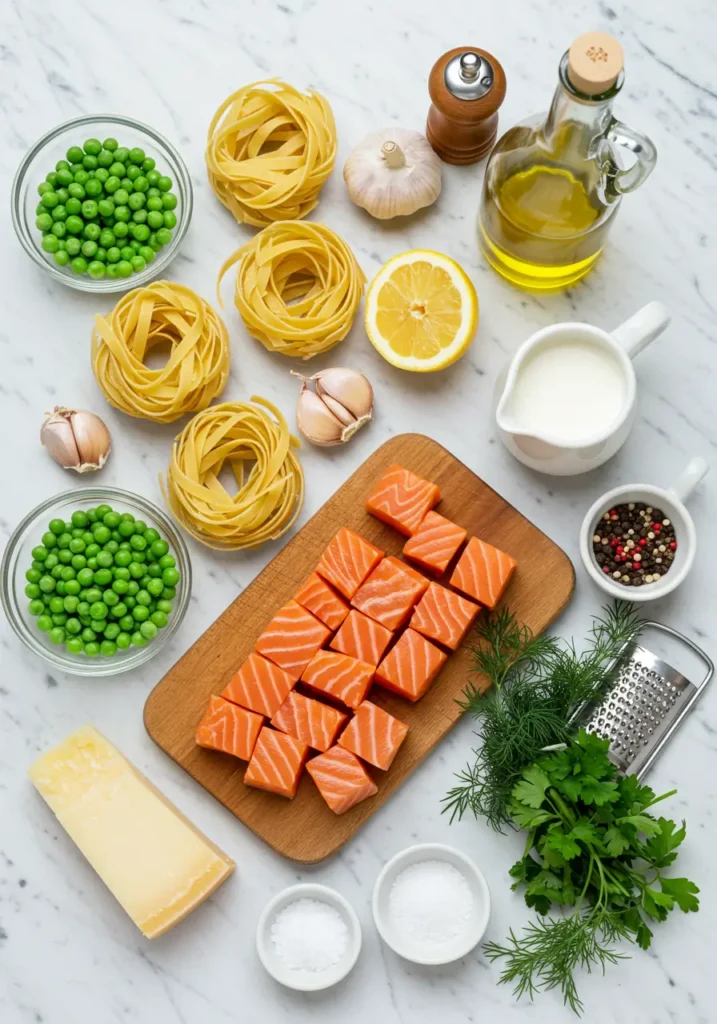Pasta with Salmon Peas