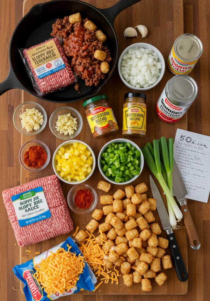 Sloppy Joe Tater Tot Casserole