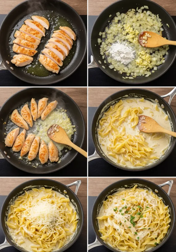 creamy chicken noodles
