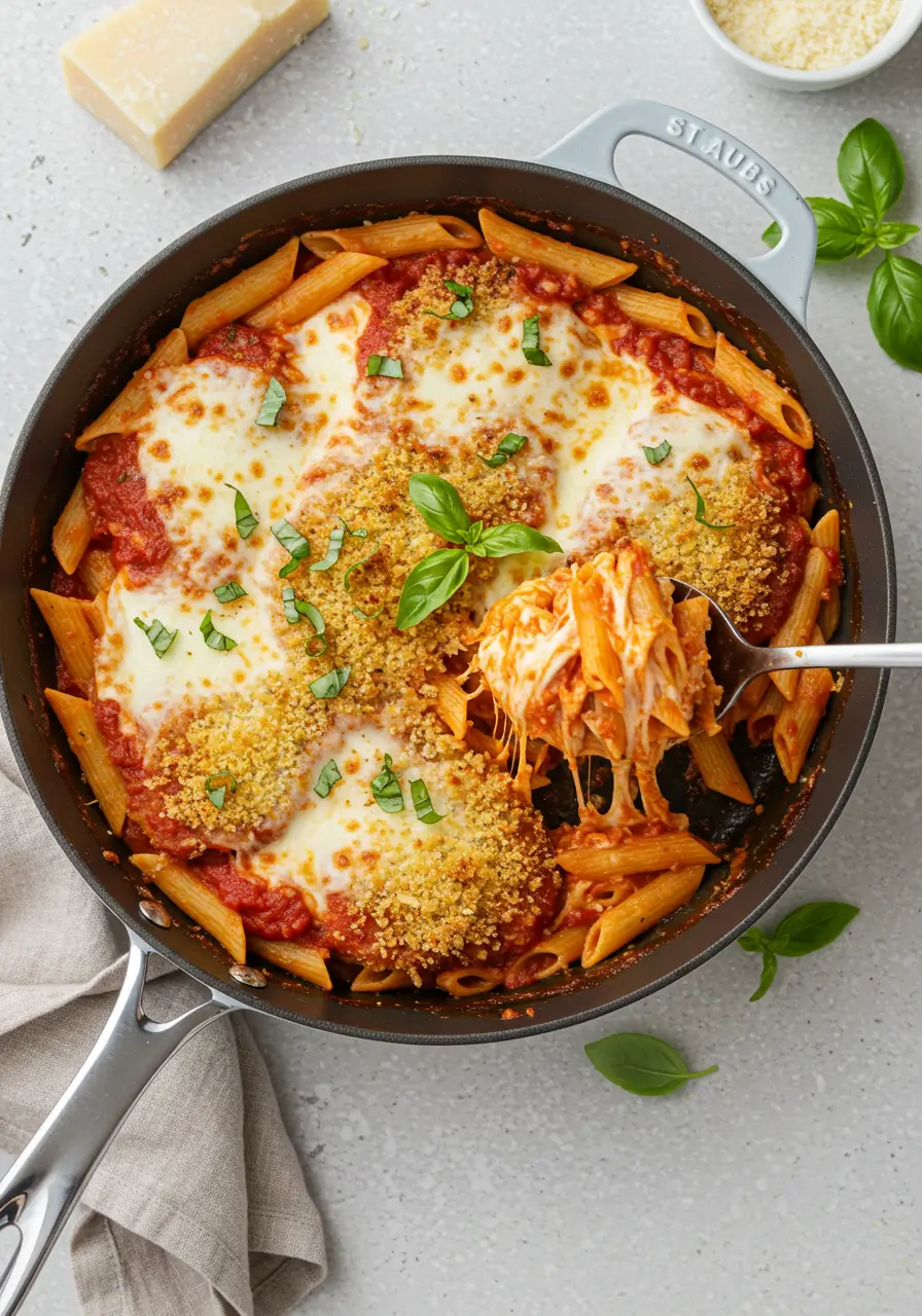 one-pot chicken parmesan pasta