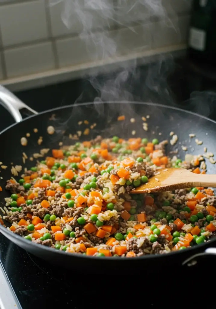 Add Rice and Vegetables