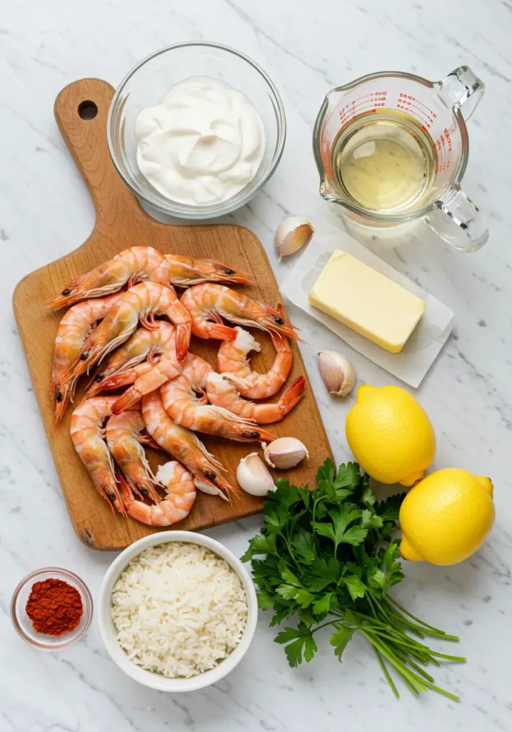 Creamy Garlic Butter Shrimp with Rice
