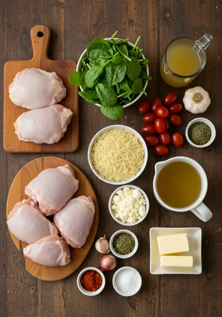 One Pot Greek Chicken and Orzo