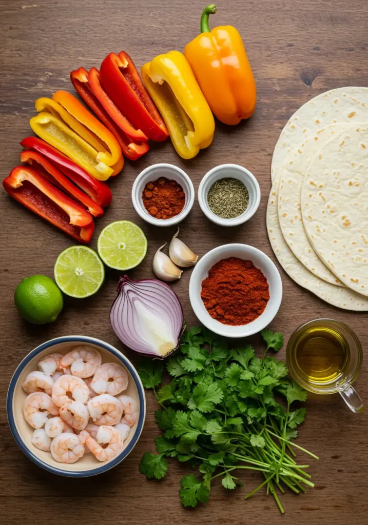 Sheet pan shrimp fajitas