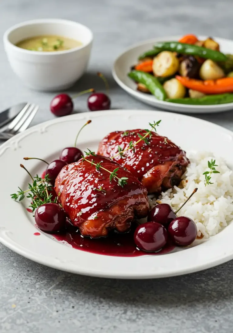 Sticky Cherry Chicken Thighs