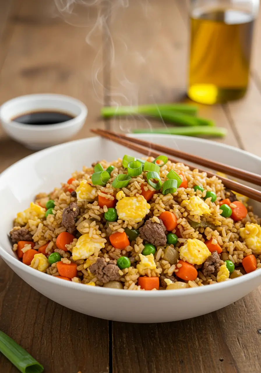 easy fried rice with ground beef