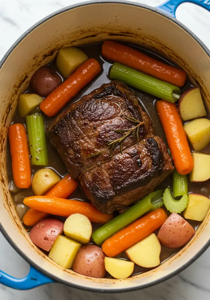 Nestle the Roast and Vegetables